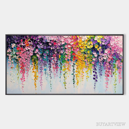 BUYARTVIEW Cascade of Color – Textured Impasto Floral Oil Painting - image 1