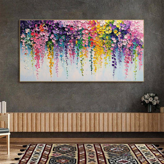 BUYARTVIEW Cascade of Color – Textured Impasto Floral Oil Painting - image 2