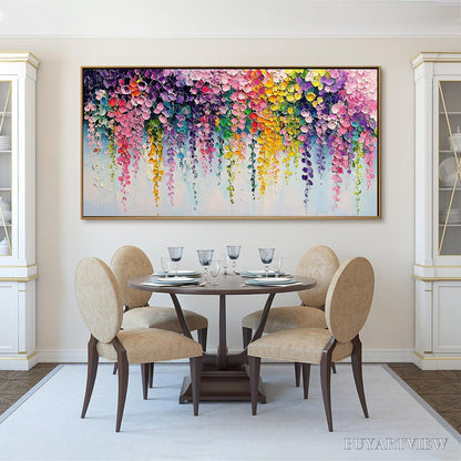 BUYARTVIEW Cascade of Color – Textured Impasto Floral Oil Painting - image 5
