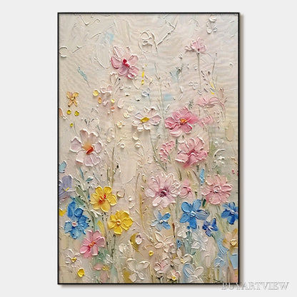BUYARTVIEW Whispering Meadow – Textured Floral Impasto Oil Painting - image 1