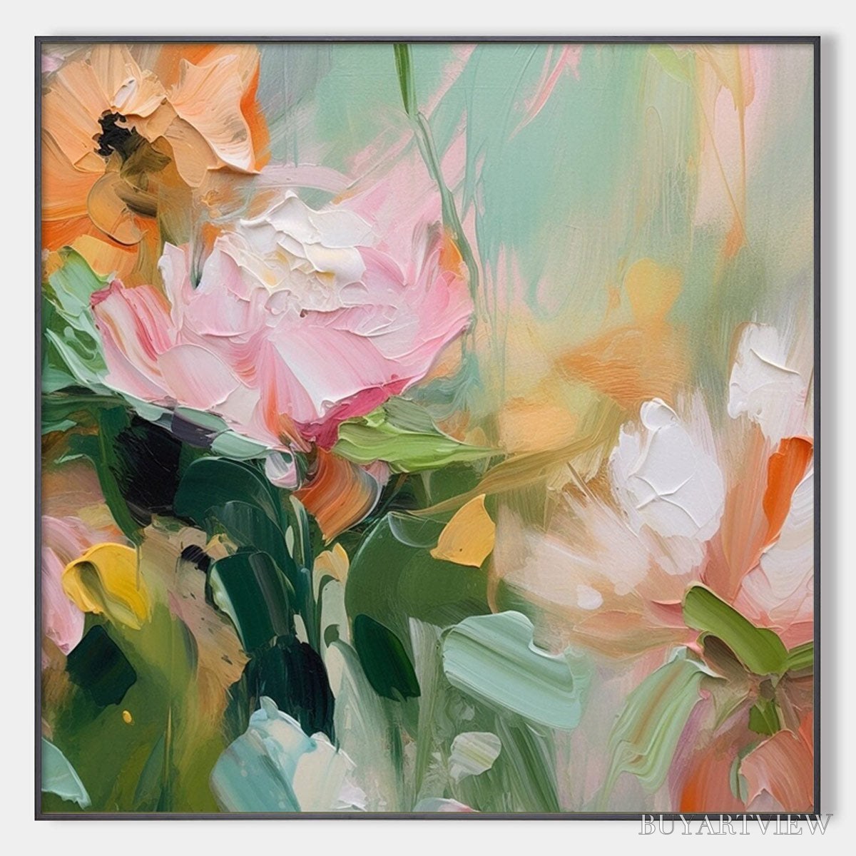 BUYARTVIEW Blooming Romance – Impressionistic Floral Oil Painting - image 1