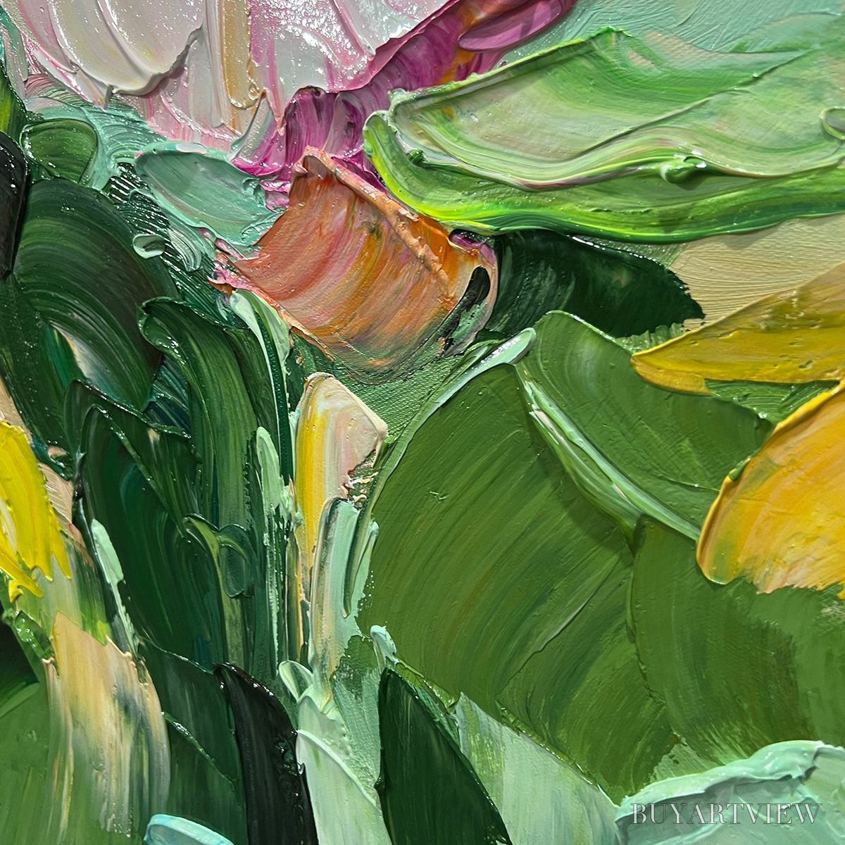 BUYARTVIEW Blooming Romance – Impressionistic Floral Oil Painting - image 3