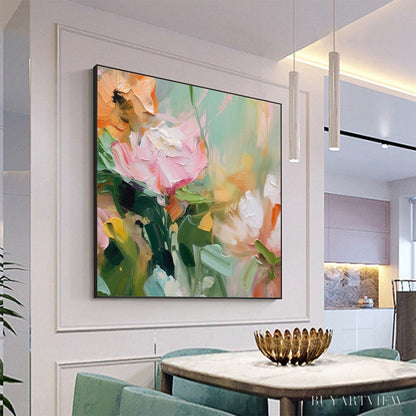 BUYARTVIEW Blooming Romance – Impressionistic Floral Oil Painting - image 4
