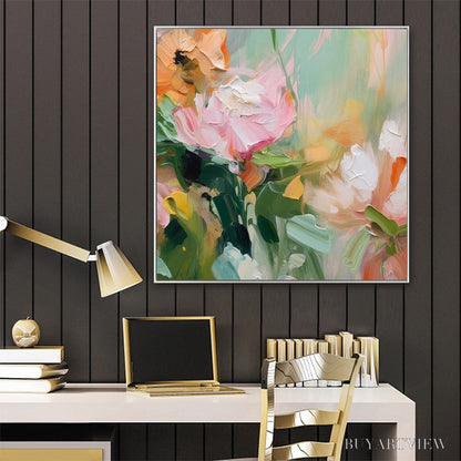 BUYARTVIEW Blooming Romance – Impressionistic Floral Oil Painting - image 5