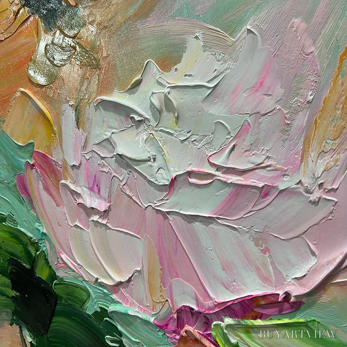 BUYARTVIEW Blooming Romance – Impressionistic Floral Oil Painting - image 6