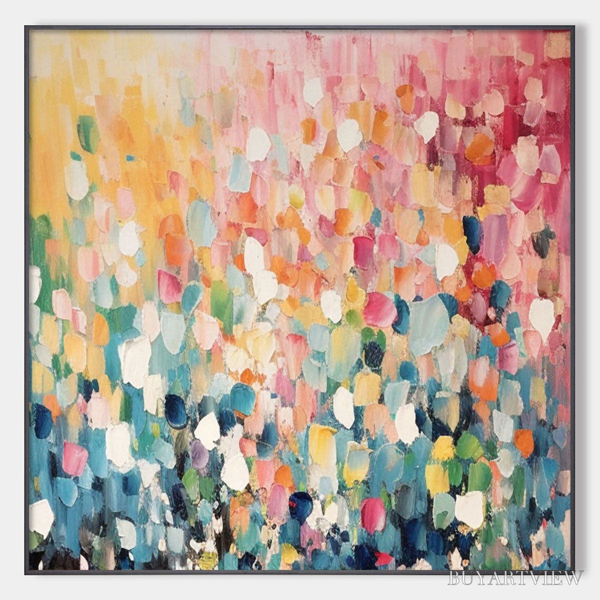 BUYARTVIEW Wild Bloom – Textured Abstract Colorful Floral Landscape Oil Painting - image 1