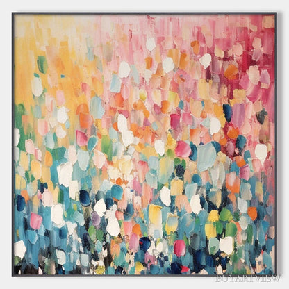 BUYARTVIEW Wild Bloom – Textured Abstract Colorful Floral Landscape Oil Painting - image 1