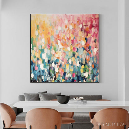 BUYARTVIEW Wild Bloom – Textured Abstract Colorful Floral Landscape Oil Painting - image 2