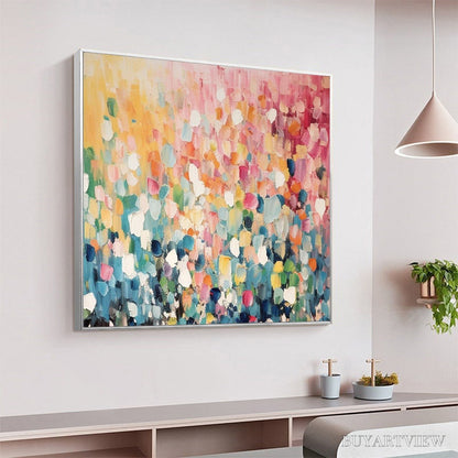 BUYARTVIEW Wild Bloom – Textured Abstract Colorful Floral Landscape Oil Painting - image 6