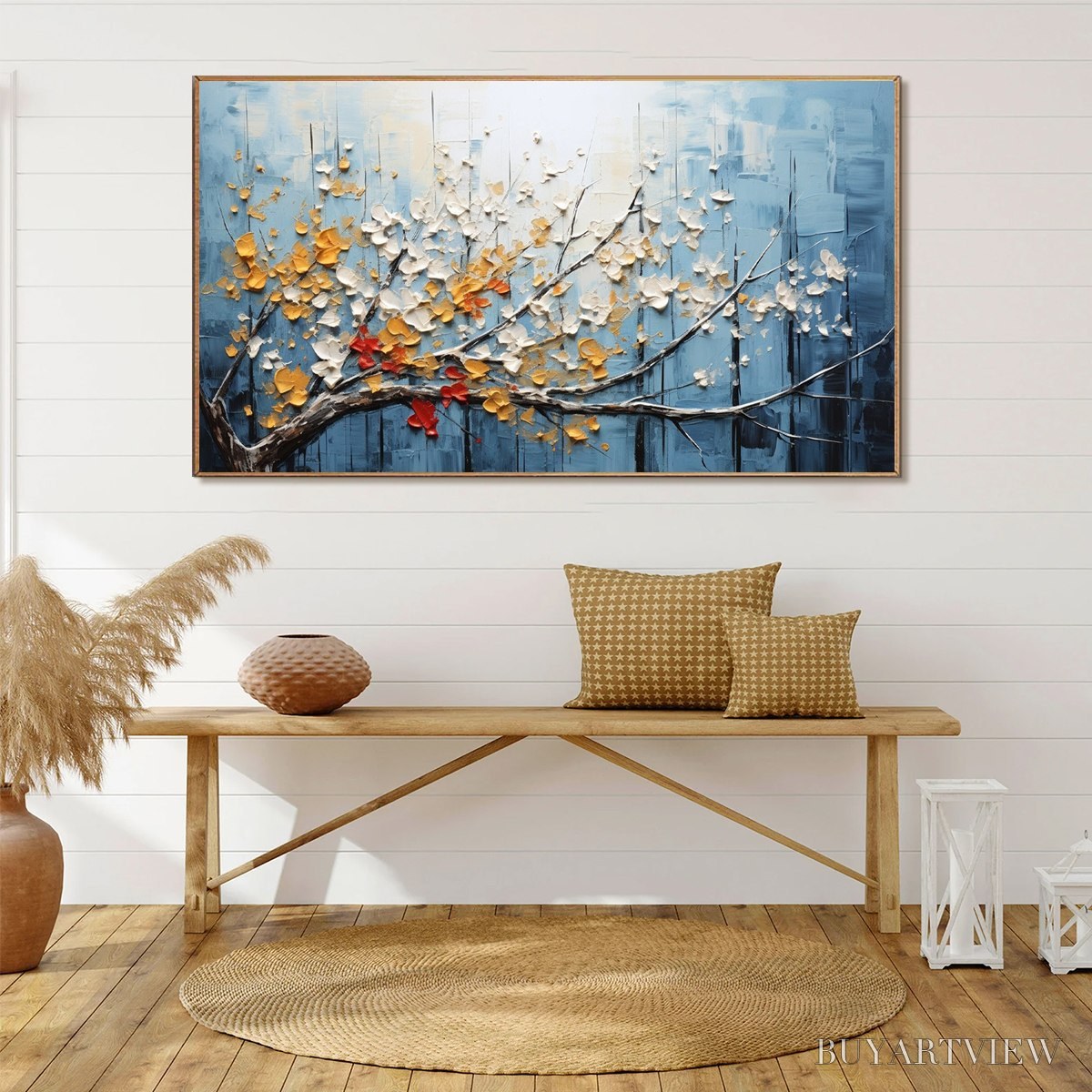 BUYARTVIEW Blossoming Branch – Textured Floral Oil Painting - image 4