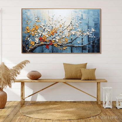 BUYARTVIEW Blossoming Branch – Textured Floral Oil Painting - image 4
