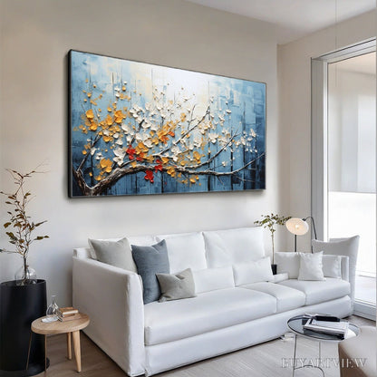 BUYARTVIEW Blossoming Branch – Textured Floral Oil Painting - image 5