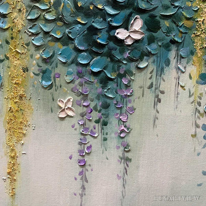 BUYARTVIEW Cascade – Panoramic Floral and Butterfly Oil Painting - image 3