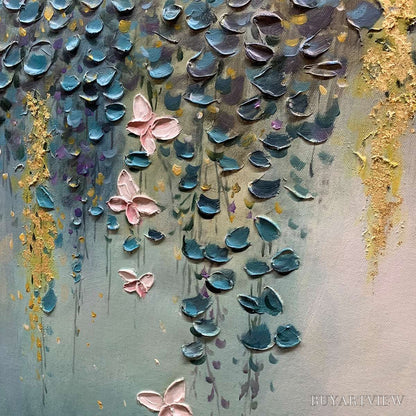 BUYARTVIEW Cascade – Panoramic Floral and Butterfly Oil Painting - image 5