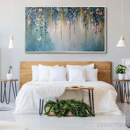BUYARTVIEW Cascade – Panoramic Floral and Butterfly Oil Painting - image 6