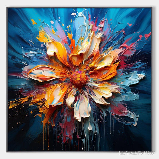 BUYARTVIEW Blooming Burst – Textured Impasto Floral Oil Painting - image 1
