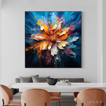BUYARTVIEW Blooming Burst – Textured Impasto Floral Oil Painting - image 2