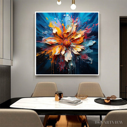 BUYARTVIEW Blooming Burst – Textured Impasto Floral Oil Painting - image 4