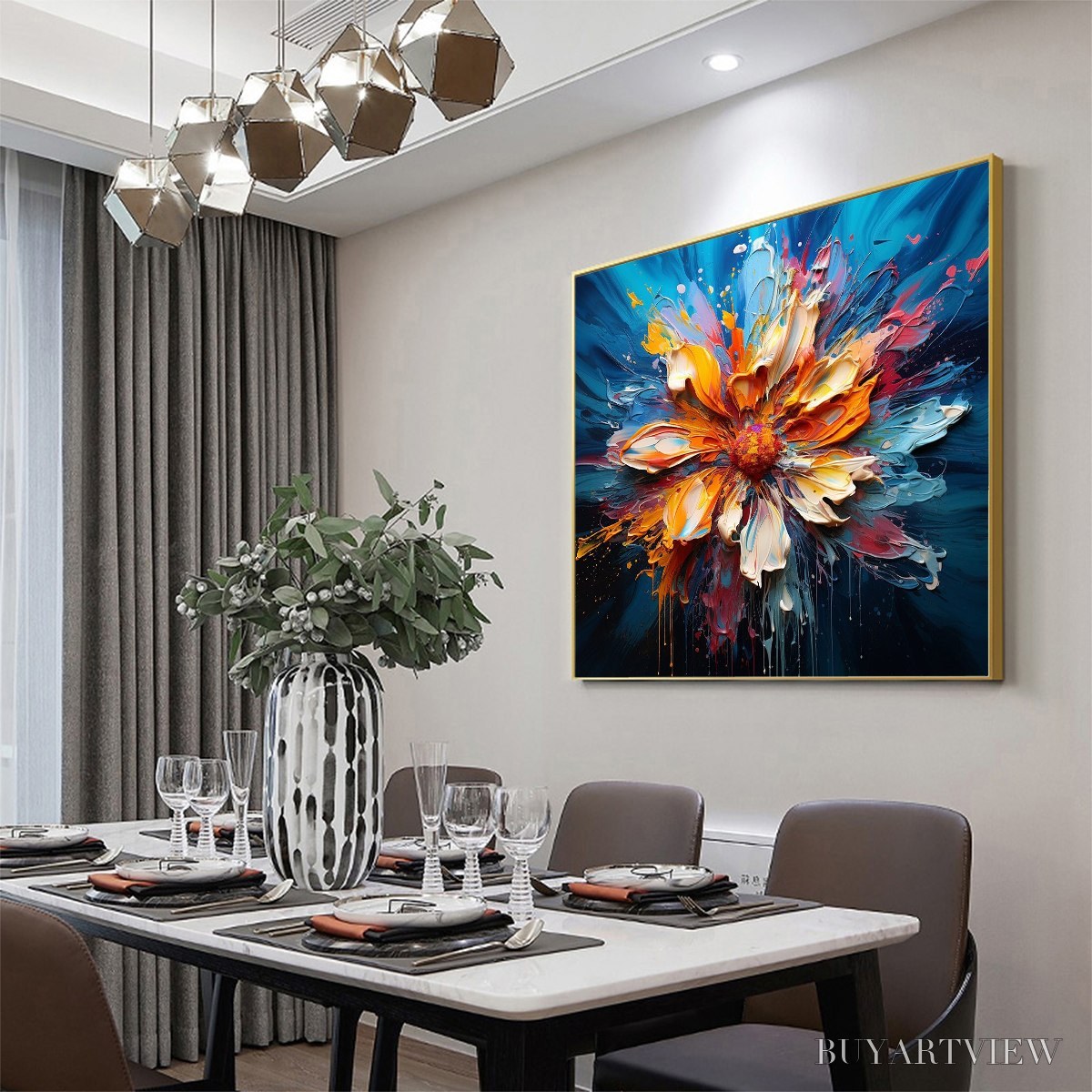 BUYARTVIEW Blooming Burst – Textured Impasto Floral Oil Painting - image 6