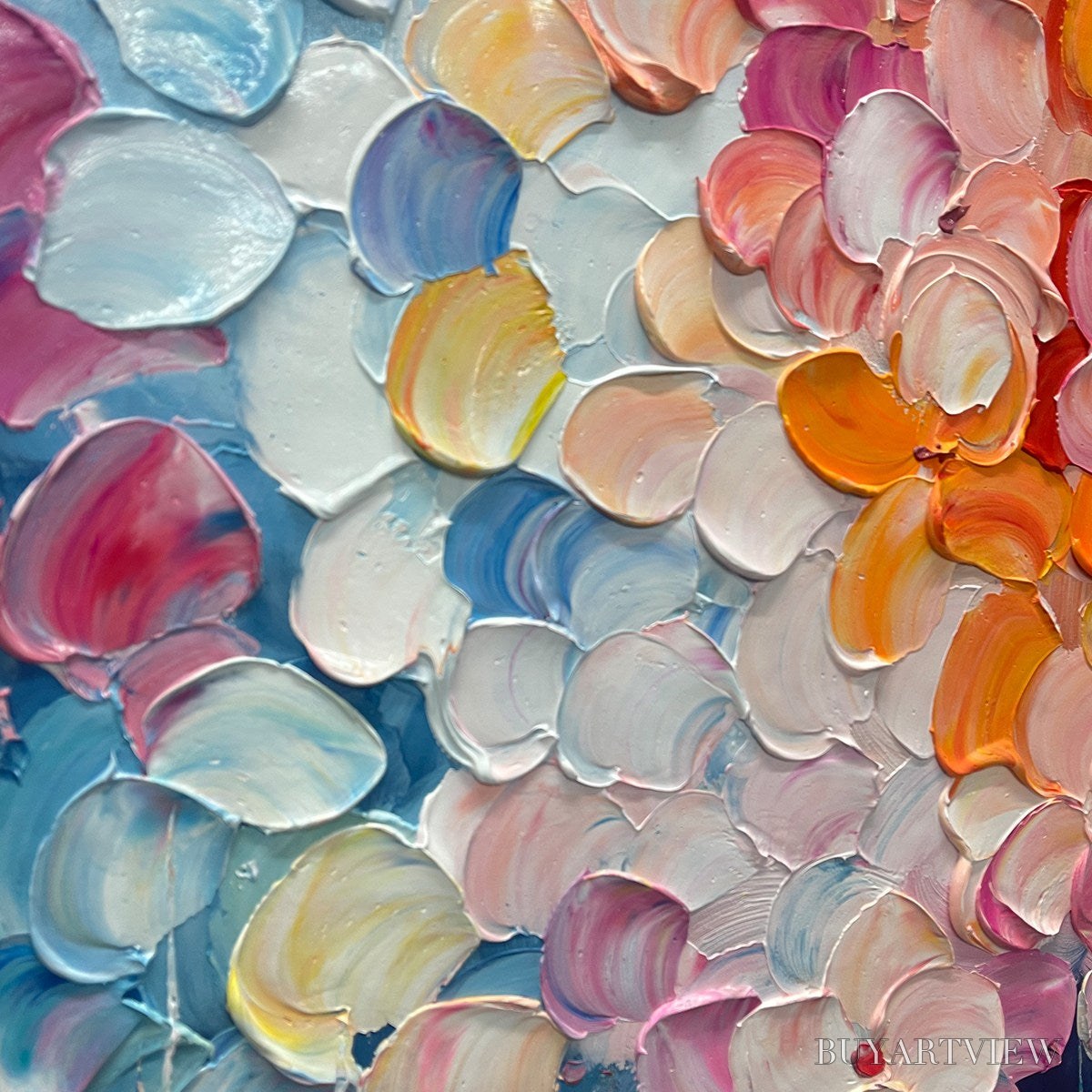 BUYARTVIEW Blooming Rhapsody – Textured Impasto Floral Oil Painting - image 3