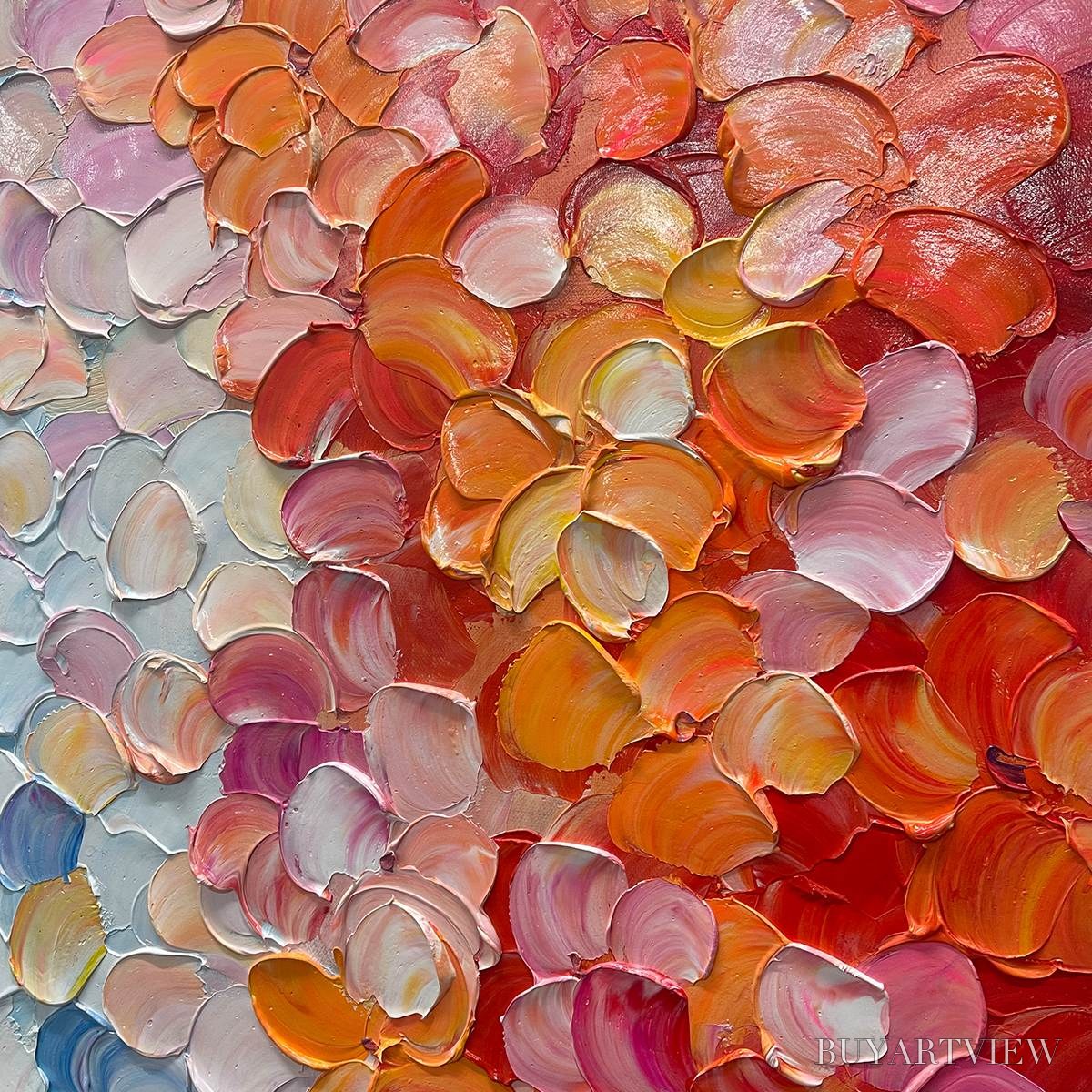 BUYARTVIEW Blooming Rhapsody – Textured Impasto Floral Oil Painting - image 6