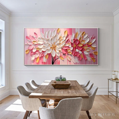 BUYARTVIEW Blushing Blooms – Textured Impasto Floral Oil Painting - image 2
