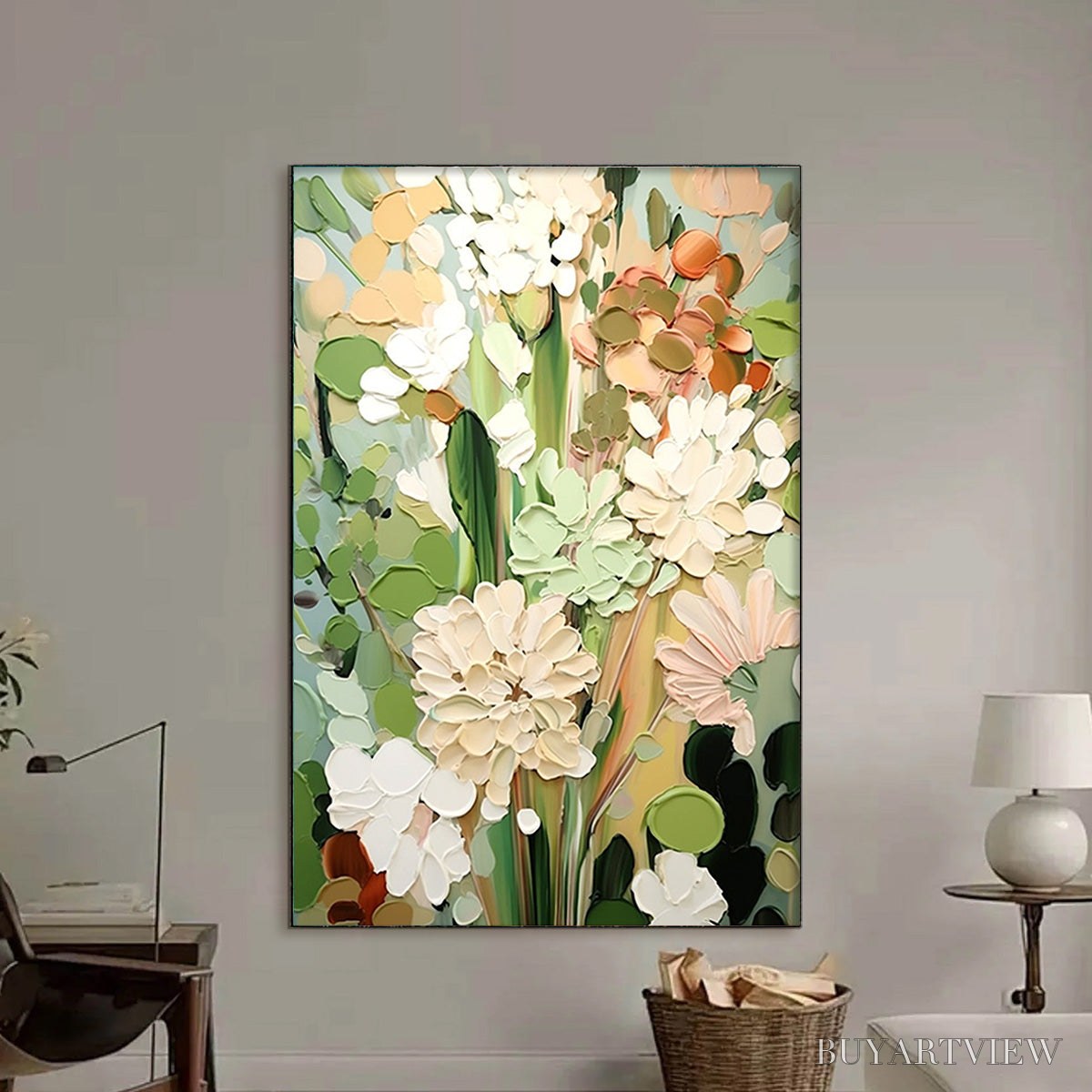 BUYARTVIEW Serene Blossoms – Impressionist Floral Oil Painting - image 4