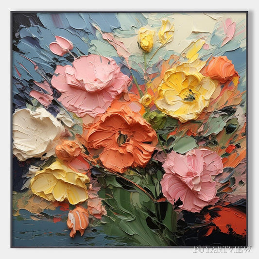 BUYARTVIEW Blooming Bouquet – Textured Floral Oil Painting - image 1