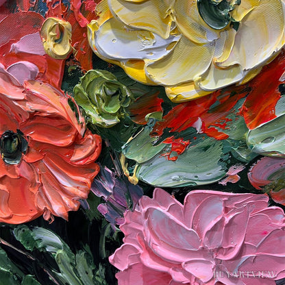 BUYARTVIEW Blooming Bouquet – Textured Floral Oil Painting - image 3