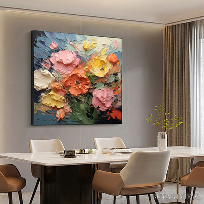 BUYARTVIEW Blooming Bouquet – Textured Floral Oil Painting - image 4