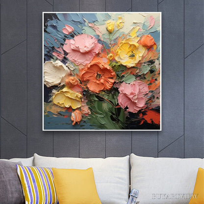 BUYARTVIEW Blooming Bouquet – Textured Floral Oil Painting - image 5
