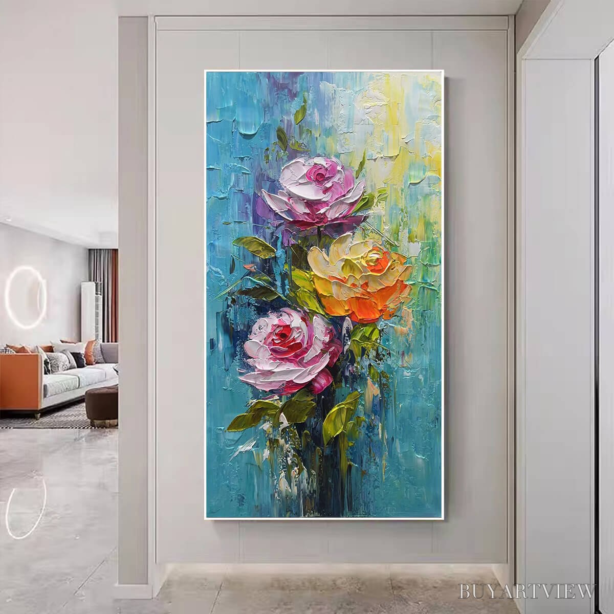 BUYARTVIEW Chroma Roses – Colorful Roses Floral Impasto Oil Painting - image 2
