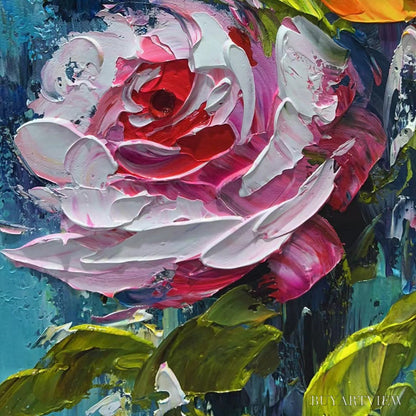 BUYARTVIEW Chroma Roses – Colorful Roses Floral Impasto Oil Painting - image 3