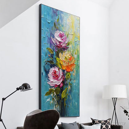 BUYARTVIEW Chroma Roses – Colorful Roses Floral Impasto Oil Painting - image 4