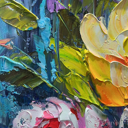 BUYARTVIEW Chroma Roses – Colorful Roses Floral Impasto Oil Painting - image 5