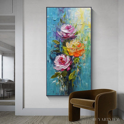 BUYARTVIEW Chroma Roses – Colorful Roses Floral Impasto Oil Painting - image 6