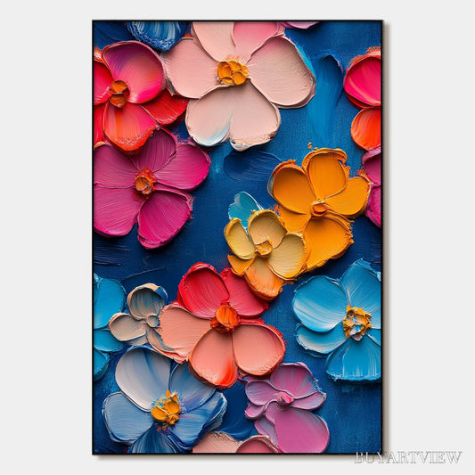 BUYARTVIEW Jewel Garden – Colorful Impasto Floral Oil Painting on Canvas - image 1
