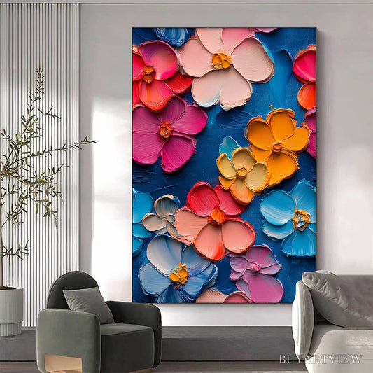 BUYARTVIEW Jewel Garden – Colorful Impasto Floral Oil Painting on Canvas - image 2