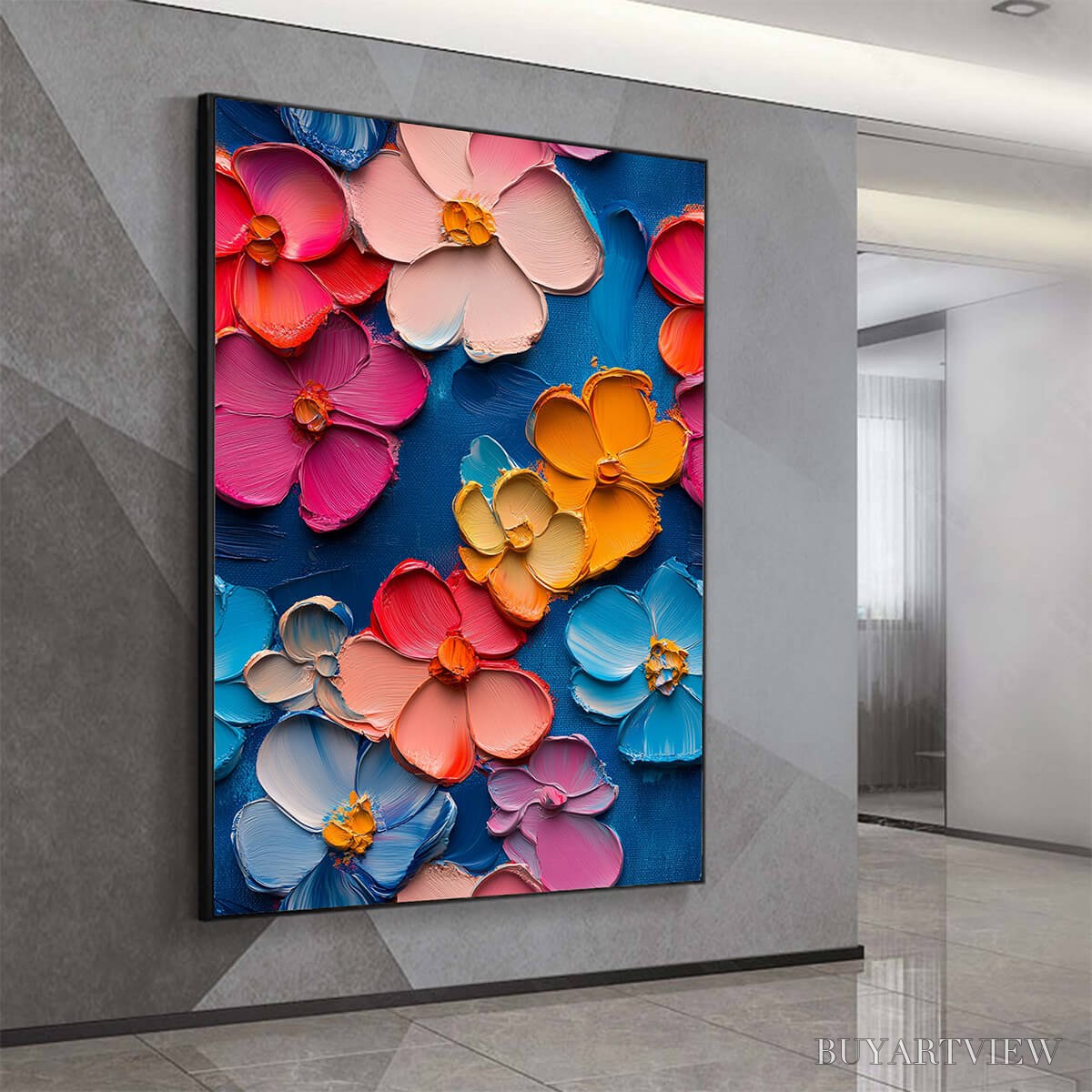 BUYARTVIEW Jewel Garden – Colorful Impasto Floral Oil Painting on Canvas - image 3