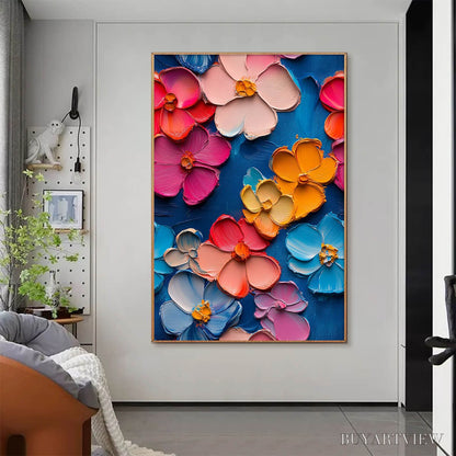 BUYARTVIEW Jewel Garden – Colorful Impasto Floral Oil Painting on Canvas - image 4