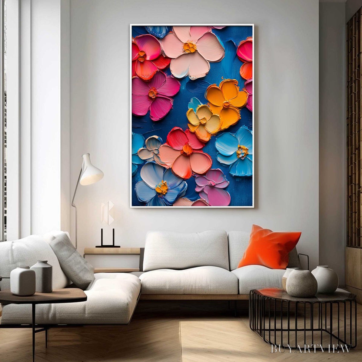 BUYARTVIEW Jewel Garden – Colorful Impasto Floral Oil Painting on Canvas - image 5