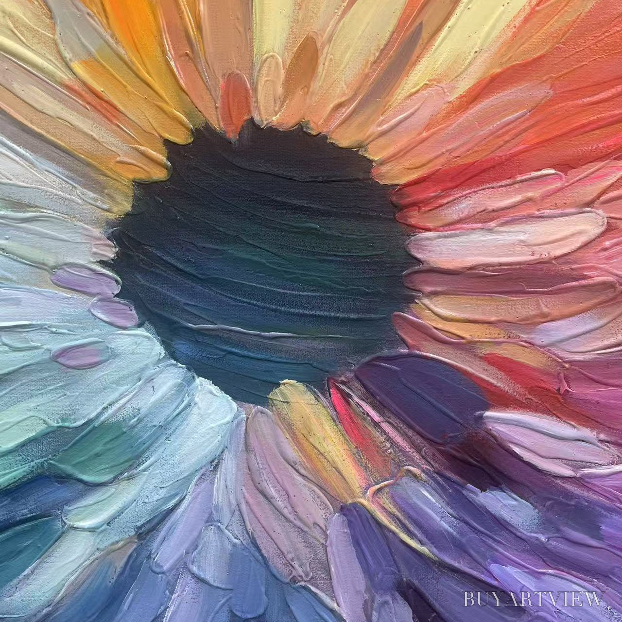 BUYARTVIEW Chroma Bloom – Colorful Abstract Impasto Oil Painting - image 3