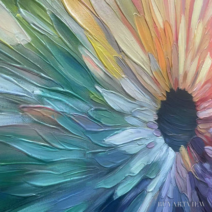 BUYARTVIEW Chroma Bloom – Colorful Abstract Impasto Oil Painting - image 5