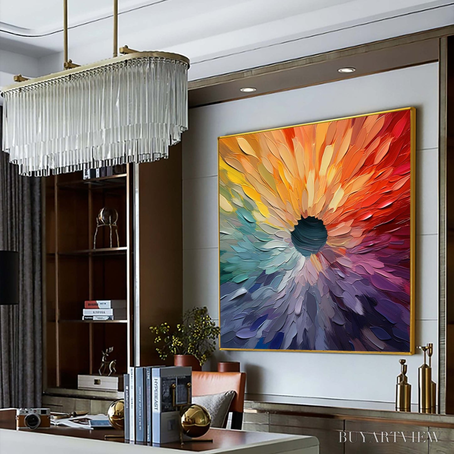 BUYARTVIEW Chroma Bloom – Colorful Abstract Impasto Oil Painting - image 6
