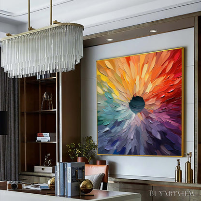 BUYARTVIEW Chroma Bloom – Colorful Abstract Impasto Oil Painting - image 6