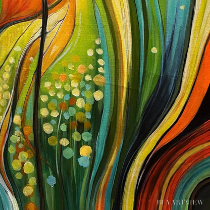 BUYARTVIEW Botanical Symphony – Modern Abstract Floral Oil Painting - image 3