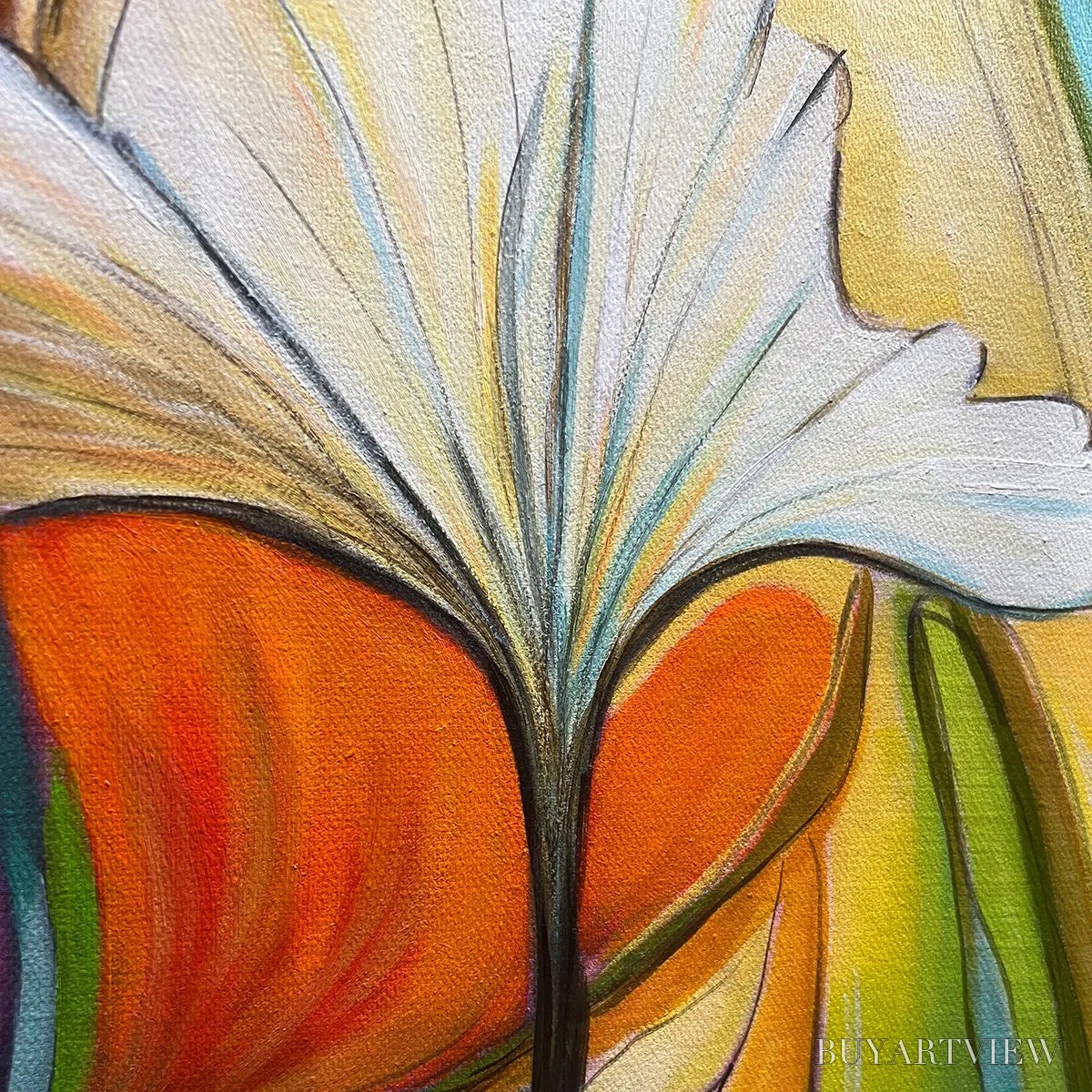 BUYARTVIEW Botanical Symphony – Modern Abstract Floral Oil Painting - image 6