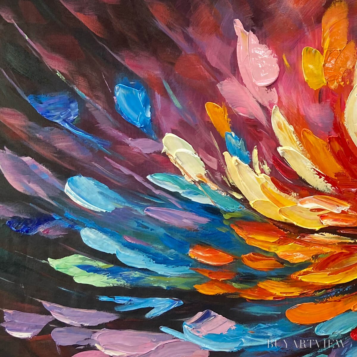BUYARTVIEW Cosmic Bloom – Textured Abstract Oil Painting on Canvas - image 3