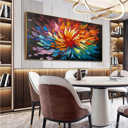 BUYARTVIEW Cosmic Bloom – Textured Abstract Oil Painting on Canvas - image 4