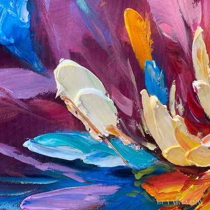 BUYARTVIEW Cosmic Bloom – Textured Abstract Oil Painting on Canvas - image 5